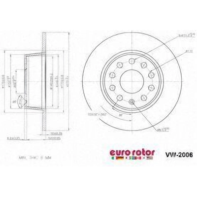 Rear Disc Brake Rotor by EUROROTOR - VW2006 pa1