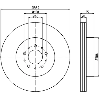 Rear Disc Brake Rotor by HELLA PAGID - 355115601 pa3