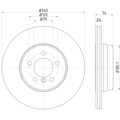 HELLA PAGID - 355122251 - Disc Brake Rotor pa1