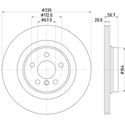 HELLA PAGID - 355132301 - Rear Disc Brake Rotor pa1