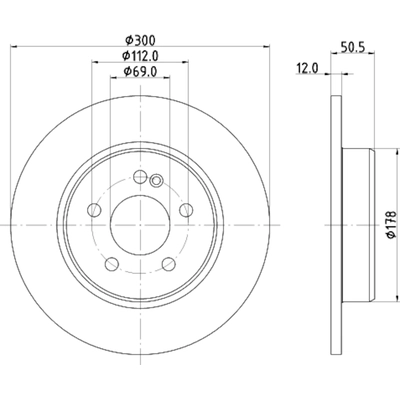 Rear Disc Brake Rotor by HELLA PAGID - 355134512 pa1