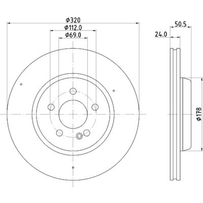 HELLA PAGID - 355134522 - Rear Disc Brake Rotor pa1