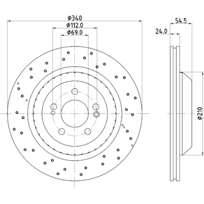 Rear Disc Brake Rotor by HELLA PAGID - 355134582 pa2