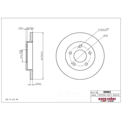 Rotor de frein à disque arrière de ULTRA - 55893 pa3