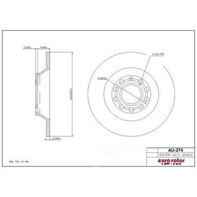 ULTRA - AU274 - Rear Disc Brake Rotor pa1