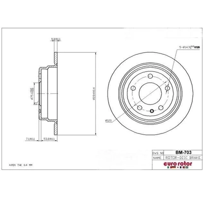 ULTRA - BM703 - Rear Disc Brake Rotor pa1