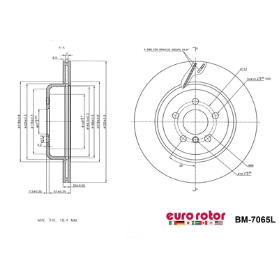 ULTRA - BM7065L - Rear Disc Brake Rotor pa1