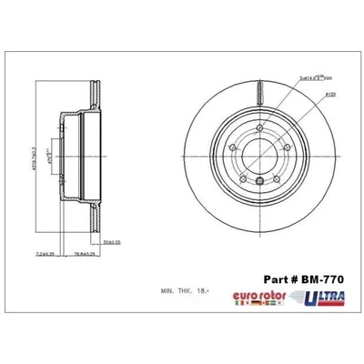 ULTRA - BM770 - Rear Disc Brake Rotor pa1