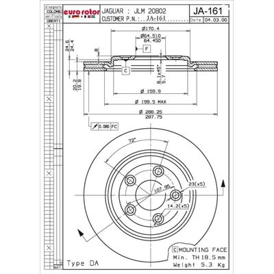 ULTRA - JA161 - Rear Disc Brake Rotor pa1