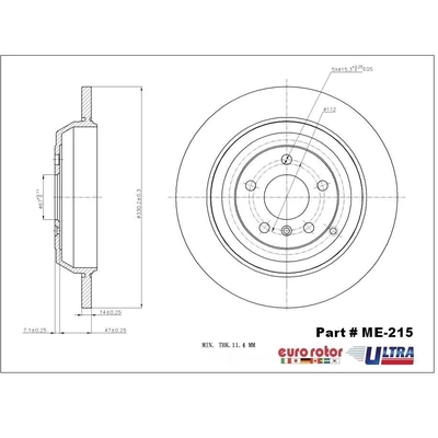 ULTRA - ME215 - Rear Disc Brake Rotor pa1