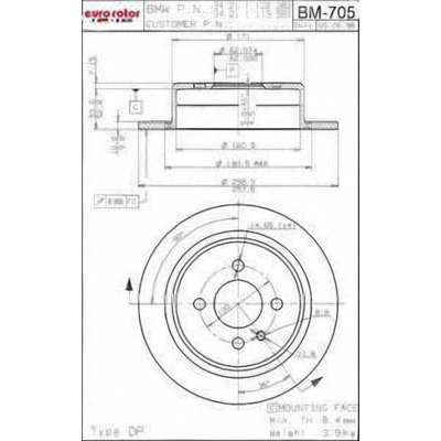 Rear Disc Brake Rotor by ULTRA - BM705 pa1