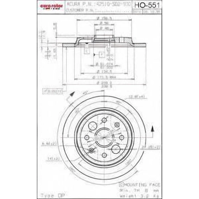 Rear Disc Brake Rotor by ULTRA - HO551 pa1