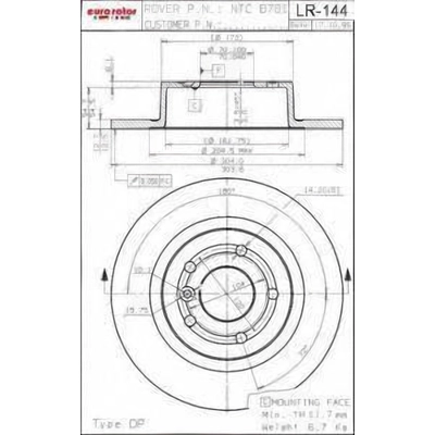 Rear Disc Brake Rotor by ULTRA - LR144 pa2