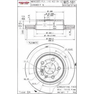 Rear Disc Brake Rotor by ULTRA - ME181 pa1