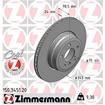 Rear Disc Brake Rotor by ZIMMERMANN - 150.3451.20 pa4