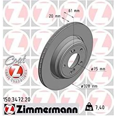 Rear Disc Brake Rotor (Pack of 2) by ZIMMERMANN - 150.3472.20 pa8