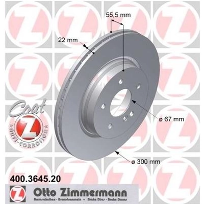 Rear Disc Brake Rotor (Pack of 2) by ZIMMERMANN - 400.3645.20 pa7