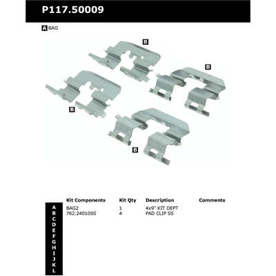 Rear Disc Hardware Kit by CENTRIC PARTS - 117.50009 pa3