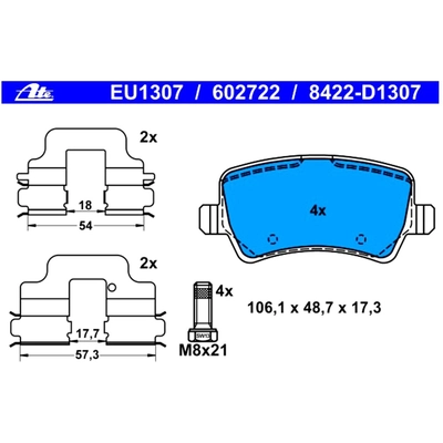 Plaquettes de freins arri�re by ATE - 602722 pa3