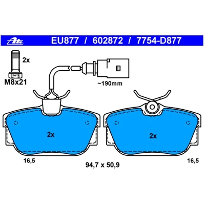 Rear Disc Pads by ATE - 602872 pa2