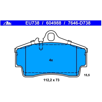 Rear Disc Pads by ATE - 604988 pa2