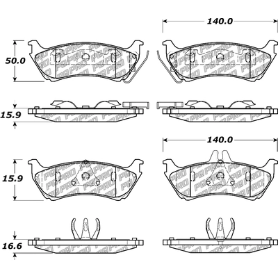 Rear Disc Pads by CENTRIC PARTS - 500.08750 pa3