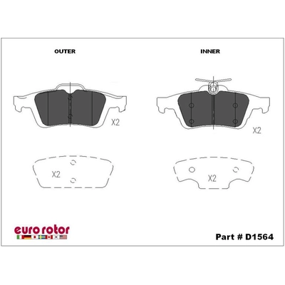 Rear Disc Pads by EUROROTOR - XD1564H pa3