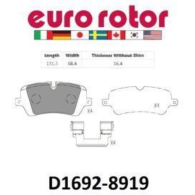 Plaquettes de freins arri�re by EUROROTOR - XD1692H pa1