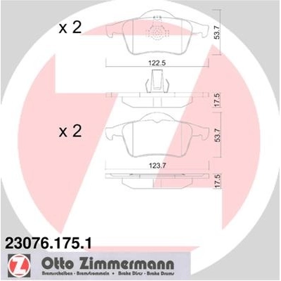 ZIMMERMANN - 23076.175.1 - Disc Brake Pad Set pa2