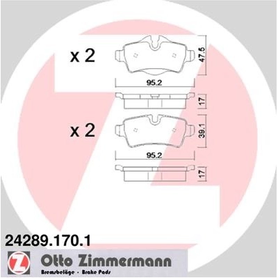 Rear Disc Pads by ZIMMERMANN - 24289.170.1 pa3