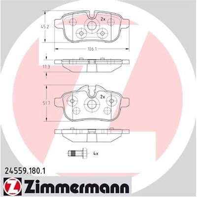 Rear Disc Pads by ZIMMERMANN - 24559.180.1 pa3