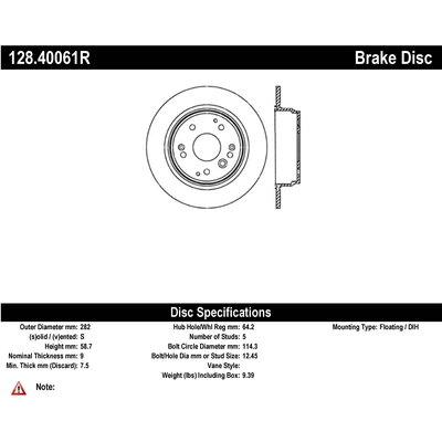 Rear Drilled Rotor by CENTRIC PARTS - 128.40061R pa1