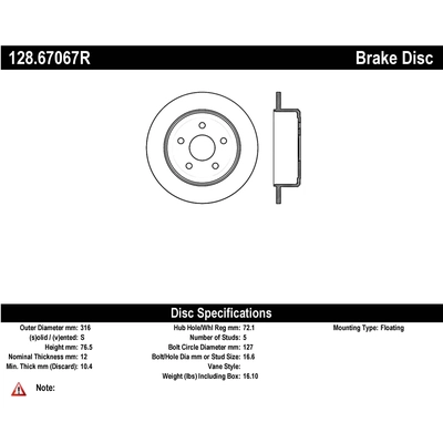 Rear Drilled Rotor by CENTRIC PARTS - 128.67067R pa2