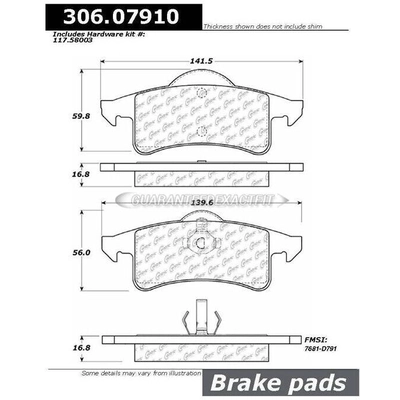 Rear High Performance Pads by CENTRIC PARTS - 306.07910 pa6