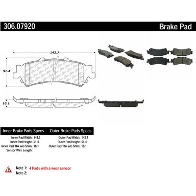 Rear High Performance Pads by CENTRIC PARTS - 306.07920 pa5