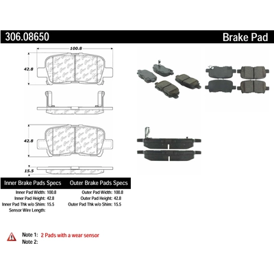 Rear High Performance Pads by CENTRIC PARTS - 306.08650 pa1