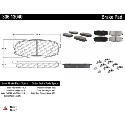 Plaquette de Frein arri�re haute performance by CENTRIC PARTS - 306.13040 pa1