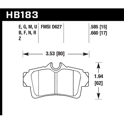 Rear High Performance Pads by HAWK PERFORMANCE - HB183B.585 pa2