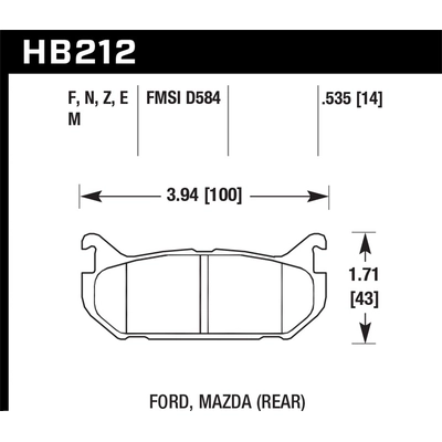 Rear High Performance Pads by HAWK PERFORMANCE - HB212F.535 pa2