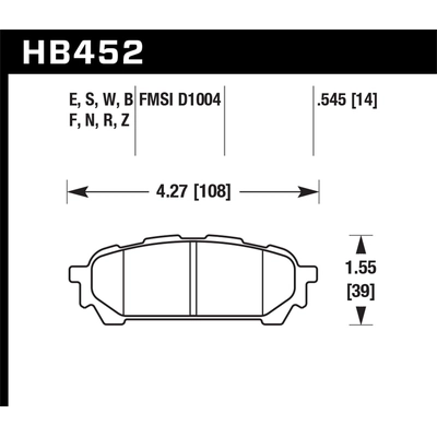 HAWK PERFORMANCE - HB452B.545 - Rear High Performance Pads pa2