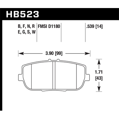 HAWK PERFORMANCE - HB523B.539 - Rear High Performance Pads pa2