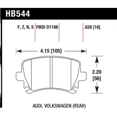 Rear High Performance Pads by HAWK PERFORMANCE - HB544R.628 pa2