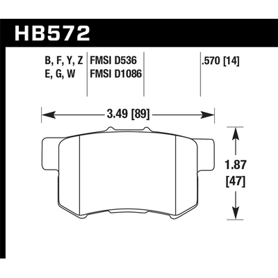 HAWK PERFORMANCE - HB572F.570 - Rear High Performance Pads pa2