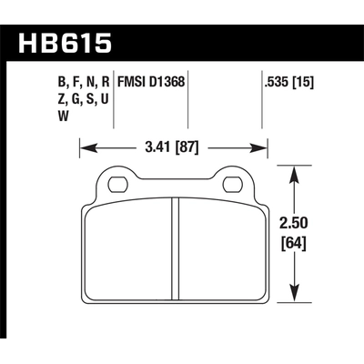 HAWK PERFORMANCE - HB615N.535 - Rear High Performance Pads pa2