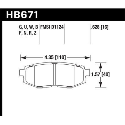 HAWK PERFORMANCE - HB671B.628 - Rear High Performance Pads pa2