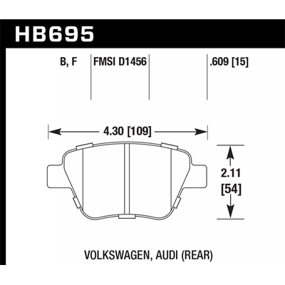 HAWK PERFORMANCE - HB695F.609 - Rear High Performance Pads pa2