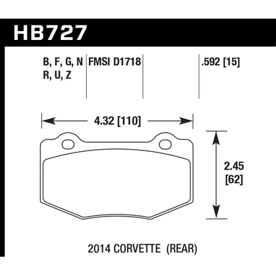 Rear High Performance Pads by HAWK PERFORMANCE - HB727F.592 pa2