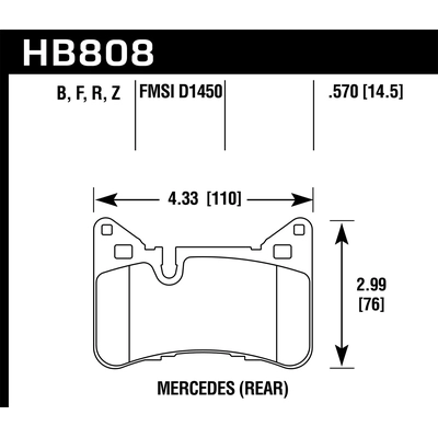 Rear High Performance Pads by HAWK PERFORMANCE - HB808B.570 pa2