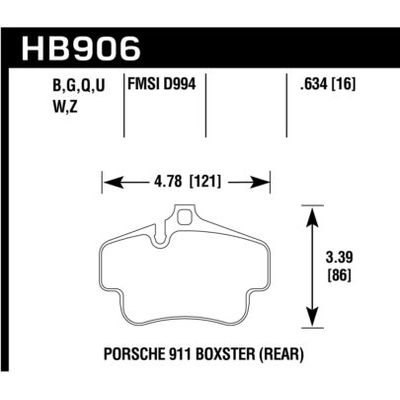 Rear High Performance Pads by HAWK PERFORMANCE - HB906B.634 pa1