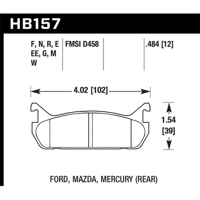 Rear High Performance Pads by HAWK PERFORMANCE - HB157F.484 pa4
